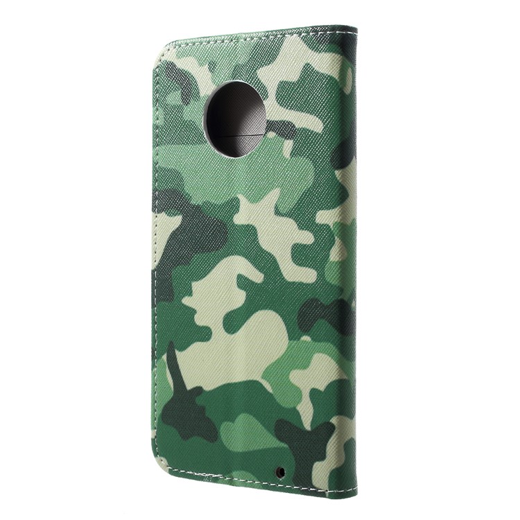 Pattern Printing Cross Texture PU Leather Wallet Case for Motorola Moto G6 Plus - Camouflage Pattern-2