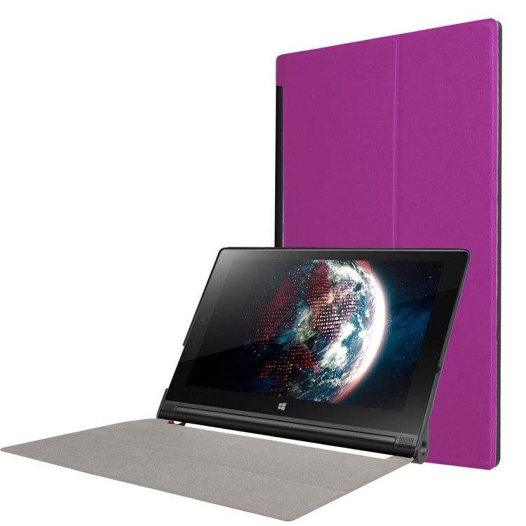 Bi-fold Smart Leather Case for Lenovo Yoga Tablet 3 10-inch - Purple-1