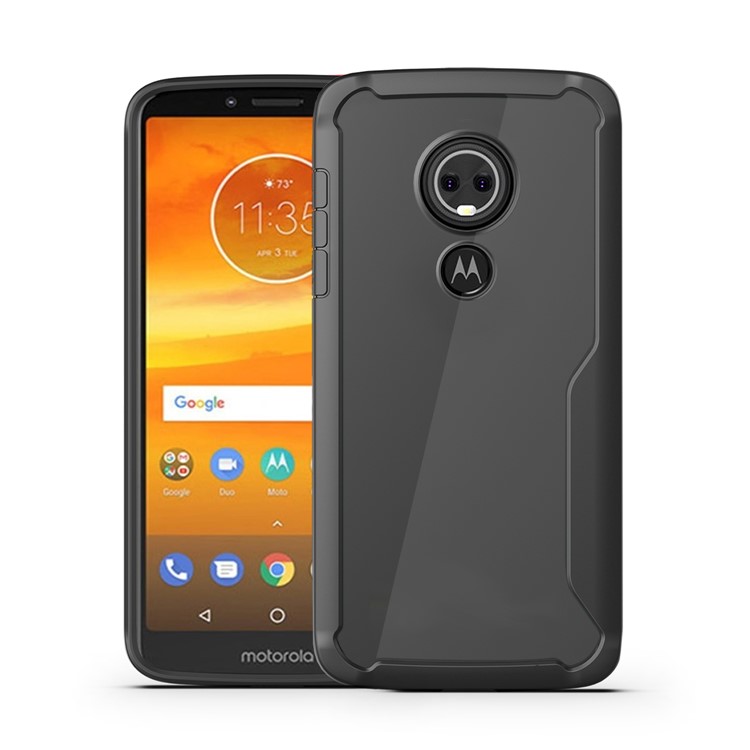 Shock Absorption PC + TPU Hybrid Cell Phone Case for Motorola Moto E5 Plus - Black-1