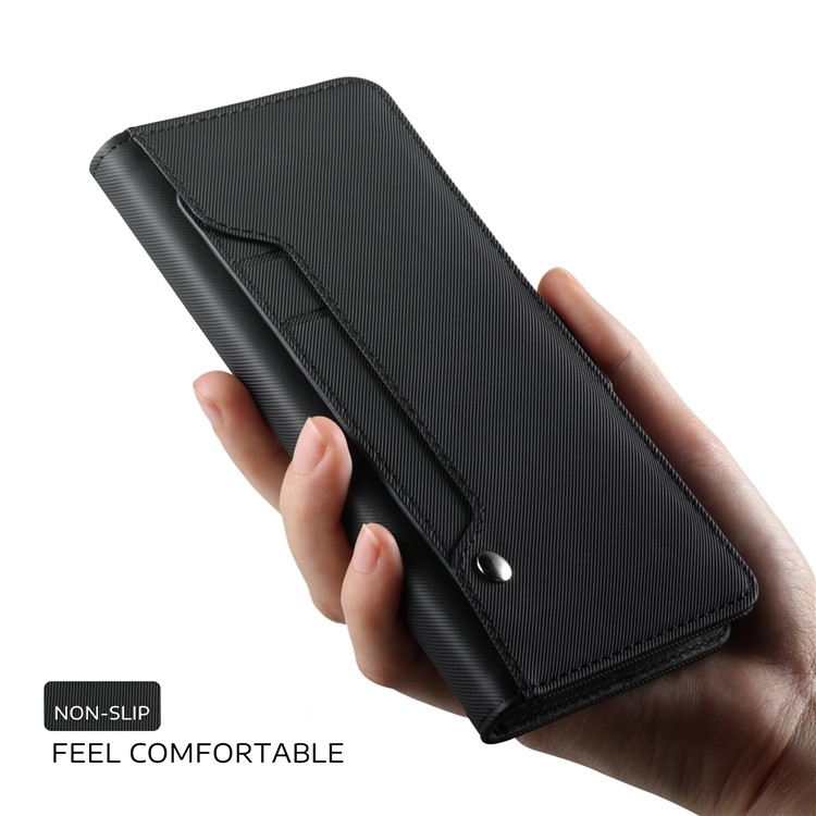 Leather Wallet Stand Case with Card Holder and Makeup Mirror for Motorola Moto G6 Plus - Black-7