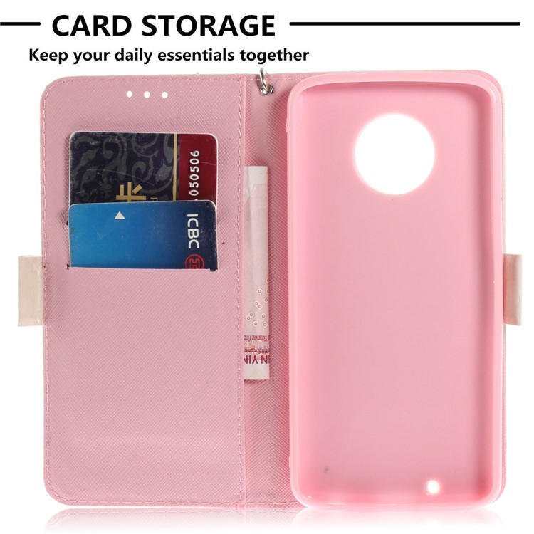 Patterned Wallet Stand Leather Magnetic Phone Case for Motorola Moto G6 - High Heel Sandal-9