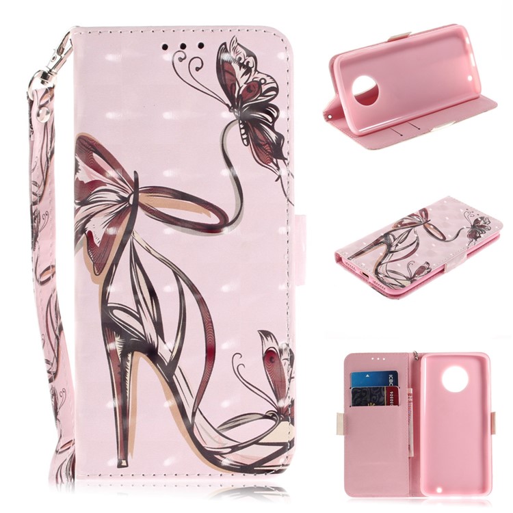 Pattern Printing Leather Wallet Stand Shell Case for Motorola Moto G6 Plus - High Heel Sandal-1