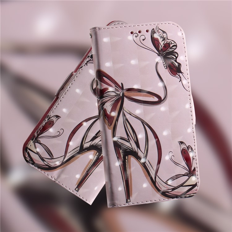 Pattern Printing Leather Wallet Stand Shell Case for Motorola Moto G6 Plus - High Heel Sandal-2