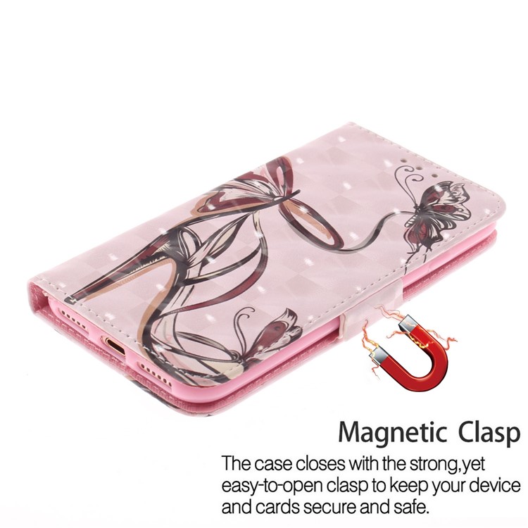 Pattern Printing Leather Wallet Stand Shell Case for Motorola Moto G6 Plus - High Heel Sandal-5