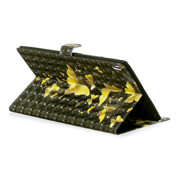 Pattern Printing Wallet Stand Leather Smart Case for Lenovo Tab 4 10 - Gold Butterflies-6