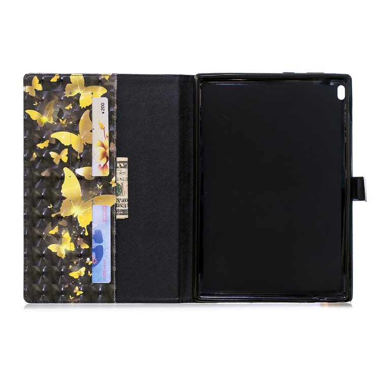 Pattern Printing Wallet Stand Leather Smart Case for Lenovo Tab 4 10 - Gold Butterflies-8