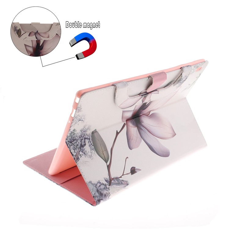 Printing Pattern Leather Stand Wallet Auto-wake/sleep Case with Handle for Lenovo Tab 4 10 - Flower-8