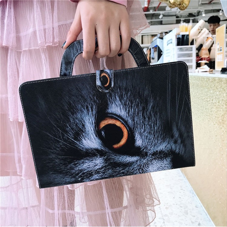 Printing Pattern Stand Leather Wallet Magnetic Protection Cover with Handle for Lenovo Tab 4 10 - Eye-11