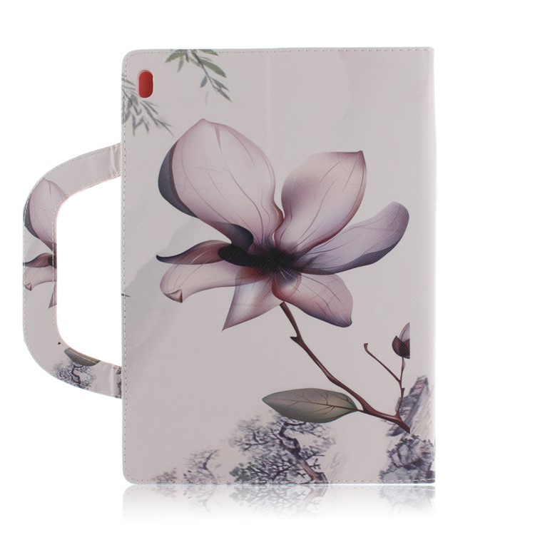 Printing Pattern Stand Leather Wallet Case with Handle for Lenovo Tab 4 10 Plus - Flower-3