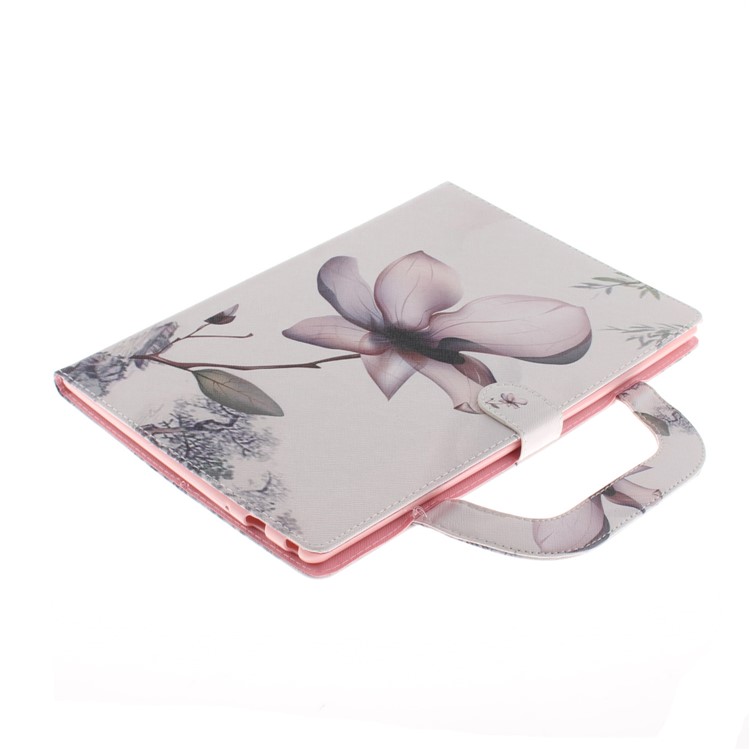 Printing Pattern Stand Leather Wallet Case with Handle for Lenovo Tab 4 10 Plus - Flower-5