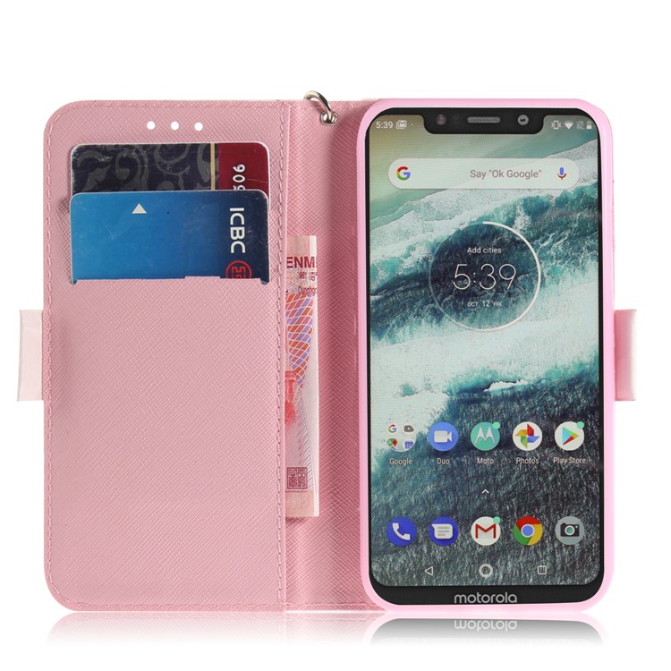 Light Spot Decor Patterned Wallet Stand PU Leather Mobile Case for Motorola One / P30 Play - Hamsters-7