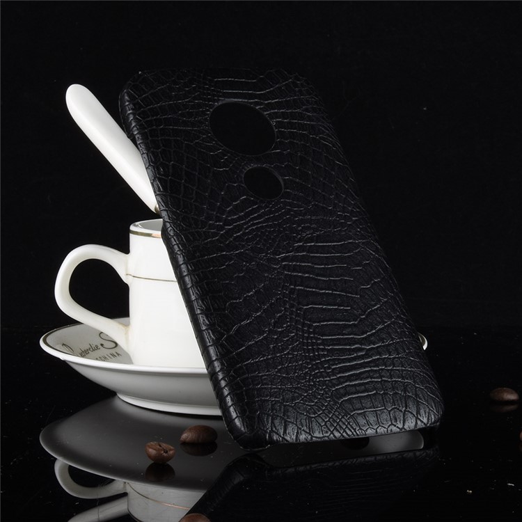 Crocodile Texture PU Leather Coated PC Phone Case for Motorola Moto E5 / G6 Play - Black-4