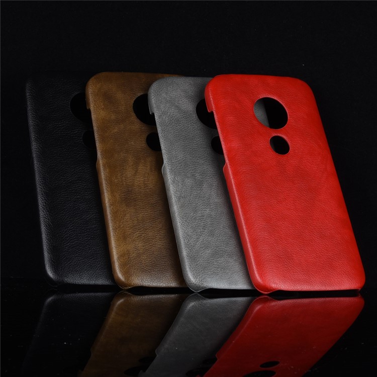 Litchi Texture PU Leather Coated Plastic Mobile Case for Motorola Moto E5 / G6 Play - Black-6