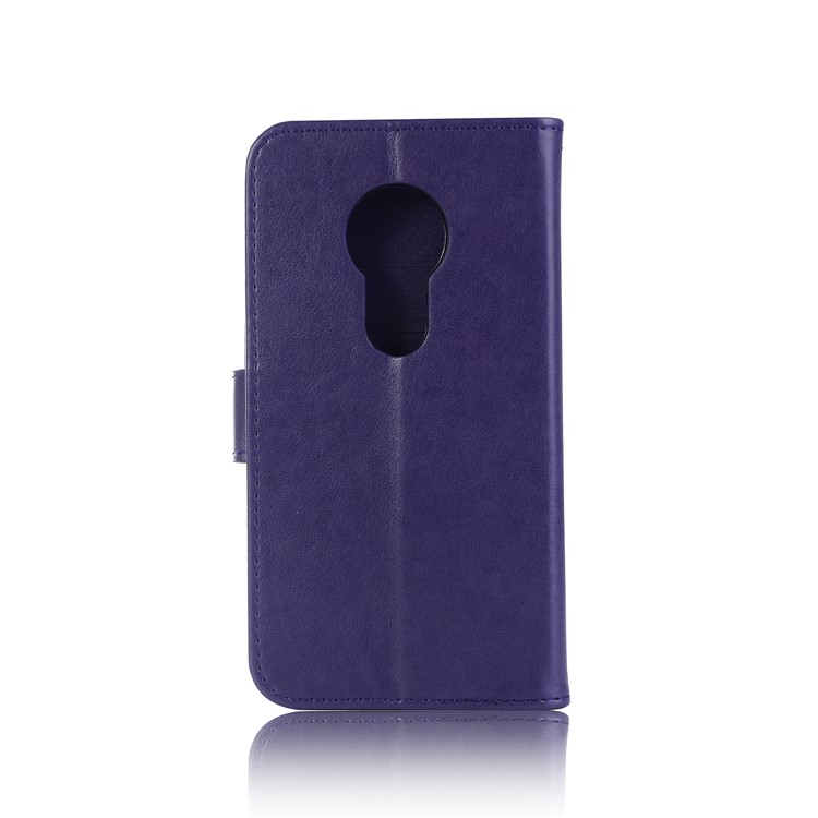 Imprint Owl Dream Catcher Leather Wallet Stand Case for Motorola Moto E5 Play Go - Purple-3
