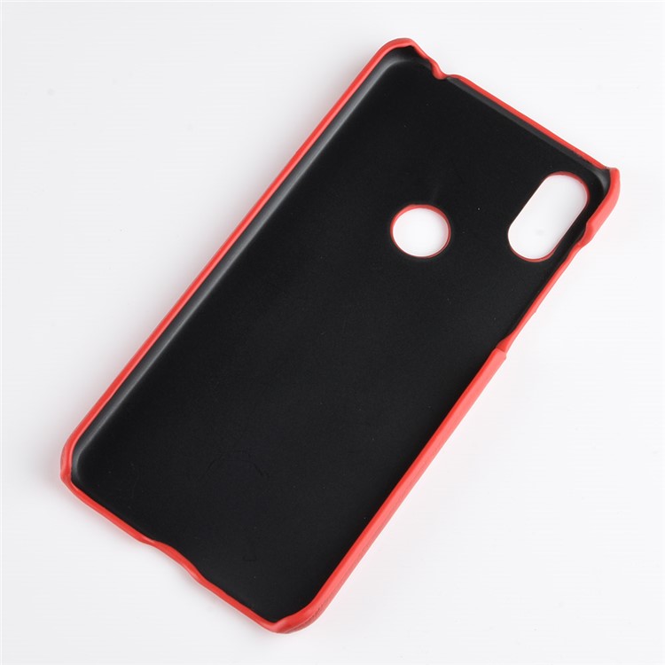 Litchi Skin Leather Coated Hard Back Case for Motorola One / P30 Play in China - Red-5