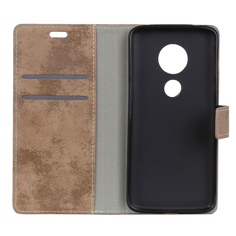 Vintage Style Phone Casing for Motorola Moto G7 / G7 Plus Wallet PU Leather Stand Case - Khaki-4