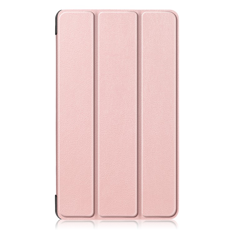 Tri-fold Stand PU Leather Protective Shell for Lenovo Tab E7 TB-7104F - Rose Gold-2