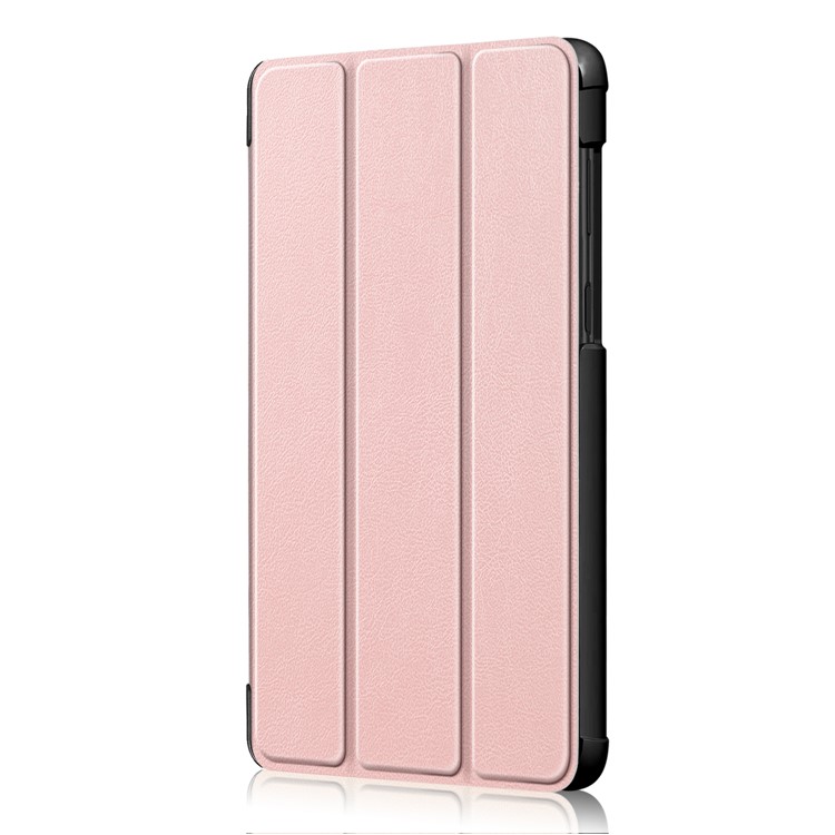 Tri-fold Stand PU Leather Protective Shell for Lenovo Tab E7 TB-7104F - Rose Gold-4