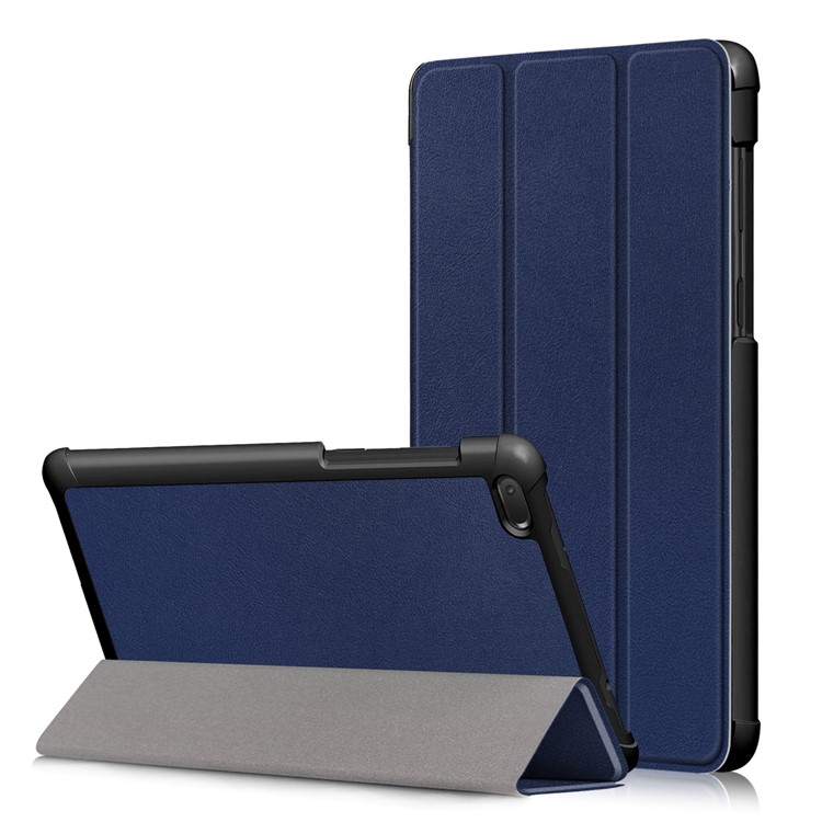 Tri-fold Stand PU Leather Tablet Casing for Lenovo Tab E7 TB-7104F - Dark Blue-1