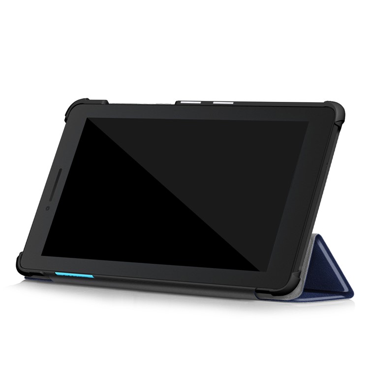 Tri-fold Stand PU Leather Tablet Casing for Lenovo Tab E7 TB-7104F - Dark Blue-6