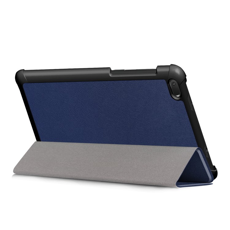 Tri-fold Stand PU Leather Tablet Casing for Lenovo Tab E7 TB-7104F - Dark Blue-7
