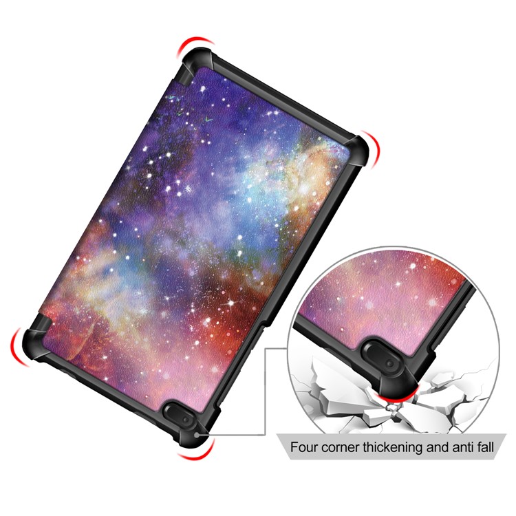 Pattern Printing Tri-fold Stand Leather Casing for Lenovo Tab E7 TB-7104F - Galaxy-5