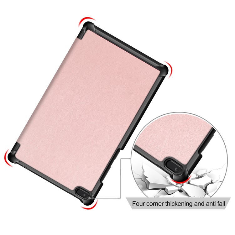 Tri-fold Stand PU Leather Protective Case for Lenovo Tab E8 TB-8304F - Pink-5