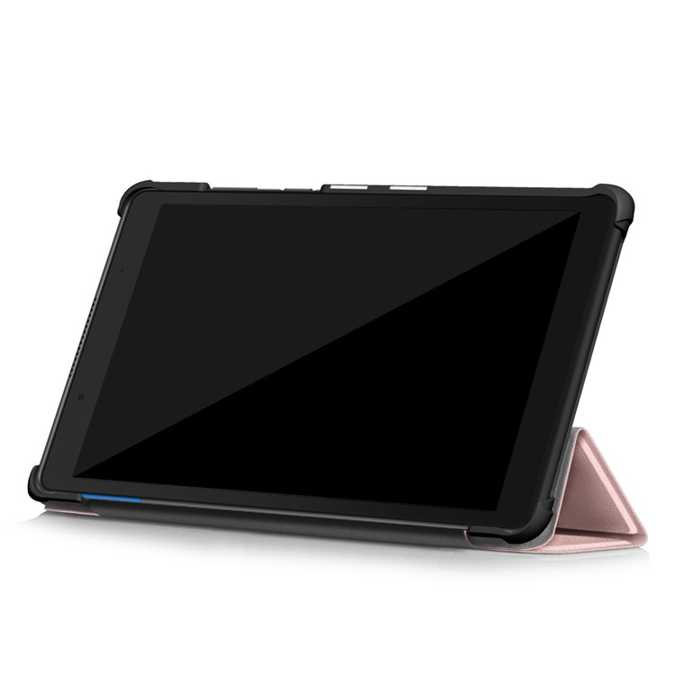 Tri-fold Stand PU Leather Protective Case for Lenovo Tab E8 TB-8304F - Pink-6