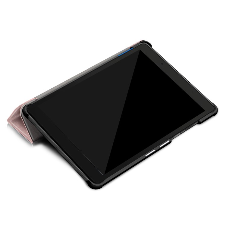 Tri-fold Stand PU Leather Protective Case for Lenovo Tab E8 TB-8304F - Pink-8