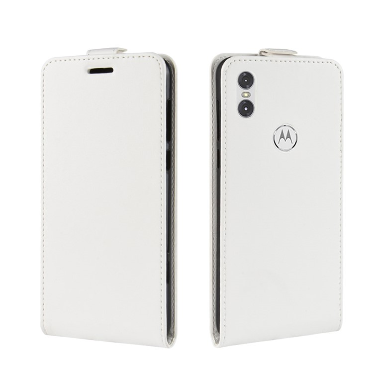 Crazy Horse Vertical Flip Leather Cover with Card Slot for Motorola One / P30 Play (China) - White-2
