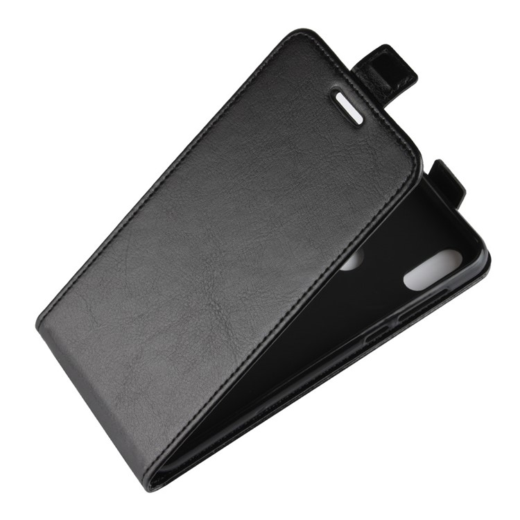 Escudo Vertical Do Couro Da Aleta Do Cavalo Louco Com O Entalhe De Cartão Para O Motorola Um / Jogo De P30 (china) - Preto-4