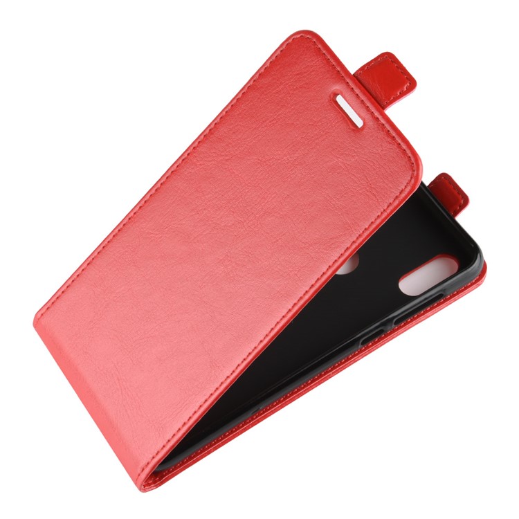 Crazy Horse Vertical Flip Leather Case with Card Holder for Motorola One / P30 Play (China) - Red-4
