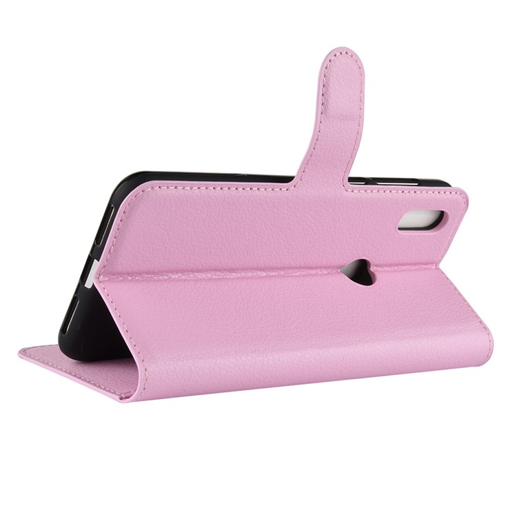 Litchi Texture Wallet Leather Stand Shell for Motorola One / P30 Play - Pink-5