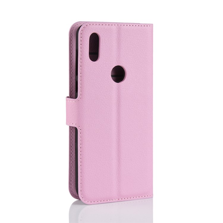 Litchi Texture Wallet Leather Stand Shell for Motorola One / P30 Play - Pink-6