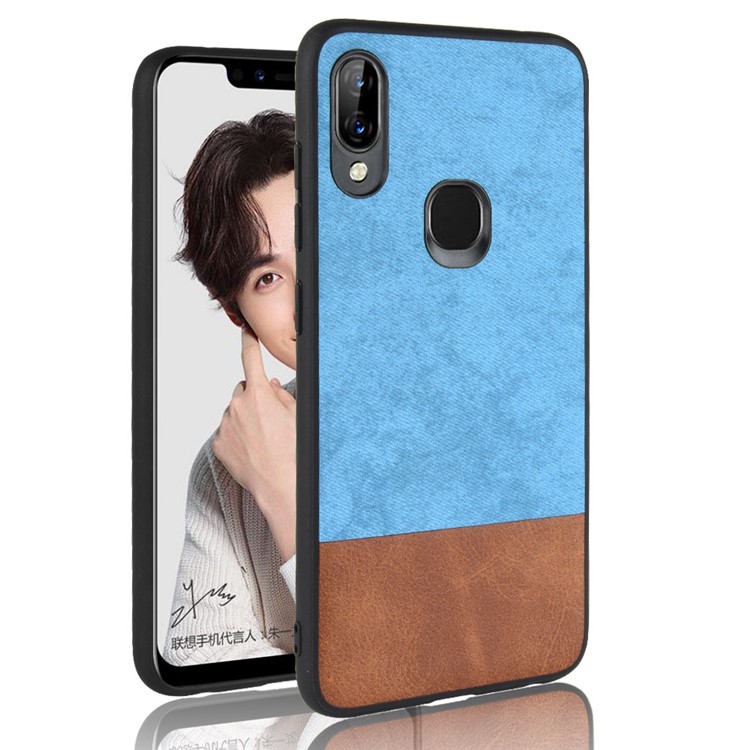 Bi-color Splicing PU Leather Coated Plastic + TPU Combo Casing for Lenovo S5 Pro - Blue-1