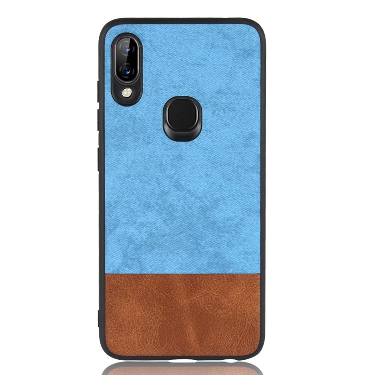 Bi-color Splicing PU Leather Coated Plastic + TPU Combo Casing for Lenovo S5 Pro - Blue-4