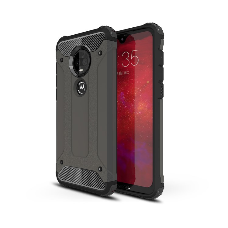 Armor Guard Plastic + TPU Combo Case Phone Shell for Motorola Moto G7 / G7 Plus - Coffee-1