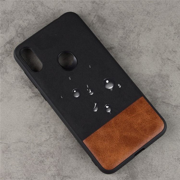 Bi-color Splicing PU Leather Coated PC + TPU Hybrid Case for Motorola One / P30 Play (China) - Black-4