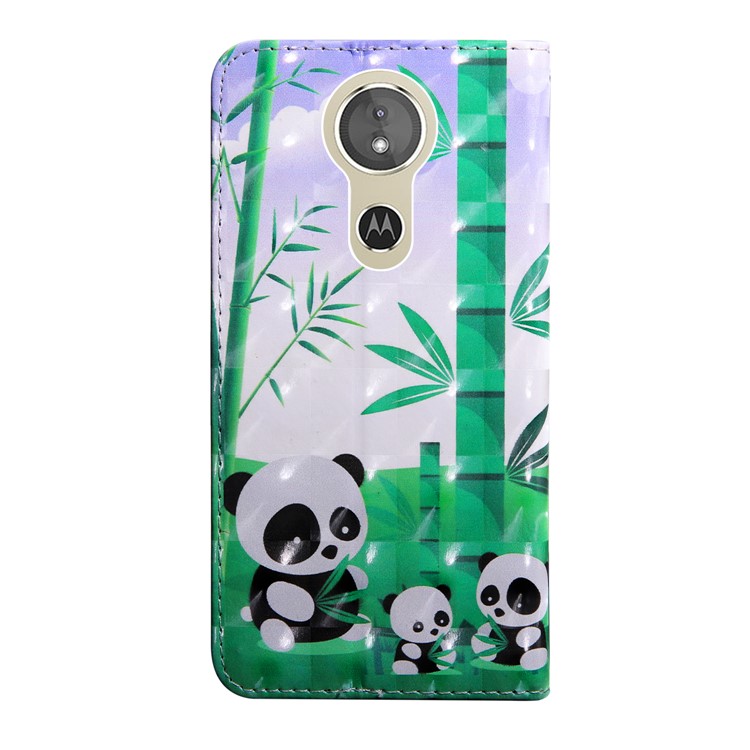 Pattern Printing Light Spot Decor PU Leather Stand Flip Casing for Motorola Moto E5 Play Go - Pandas-3