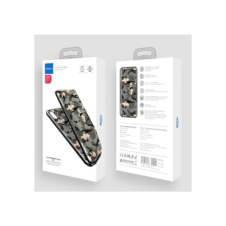 Carregador Sem Fio Magnético 5000mah Do Carregador Sem Fio Da Caixa Da ROCHA P53 Para O Iphone XS Max - Camuflar-10