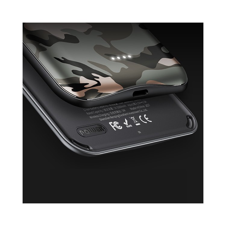 Carregador Sem Fio Magnético 5000mah Do Carregador Sem Fio Da Caixa Da ROCHA P53 Para O Iphone XS Max - Camuflar-3