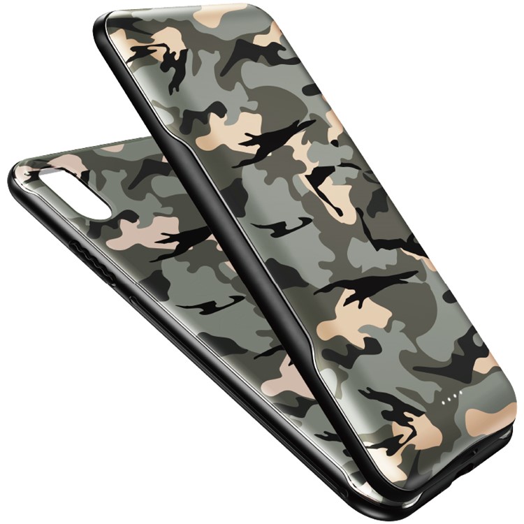 ROCK P67 2 in 1 5000mAh Wireless Charger Pack Magnetic Charger Case for iPhone XR - Camouflage-1