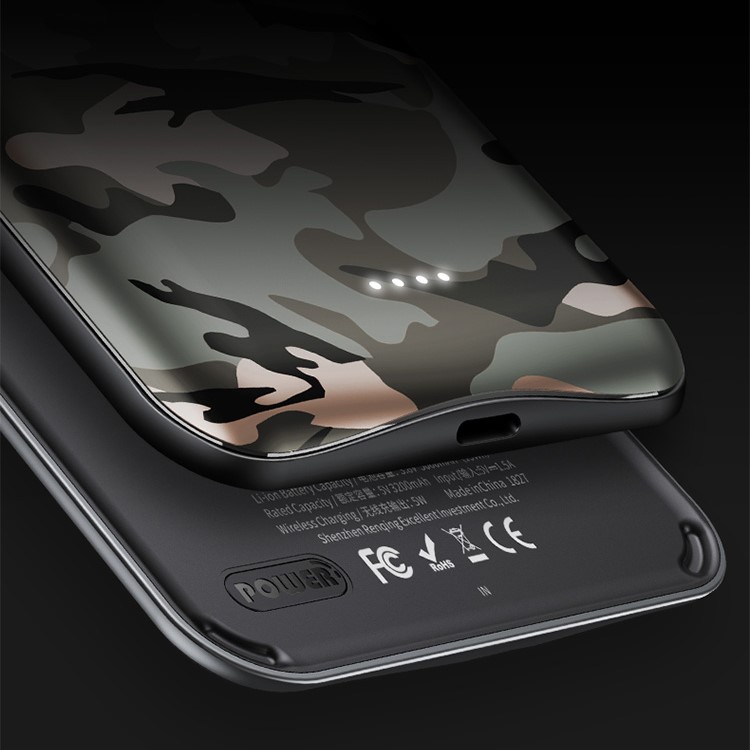 ROCK P67 2 in 1 5000mAh Wireless Charger Pack Magnetic Charger Case for iPhone XR - Camouflage-4