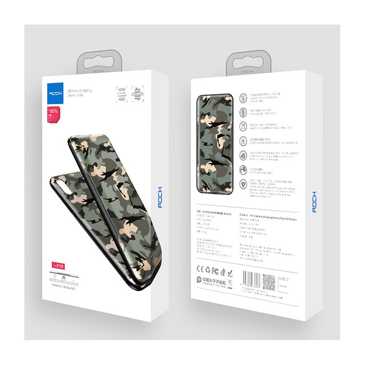 ROCK P67 2 in 1 5000mAh Wireless Charger Pack Magnetic Charger Case for iPhone XR - Camouflage-9
