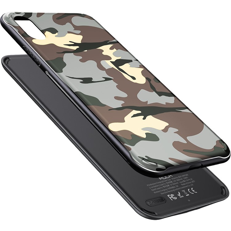 

ROCK P53 for iPhone XS Magnetic Charger Case 5000mAh Detachable Wireless Charger - Camouflage, iPhone XS 5.8 inch