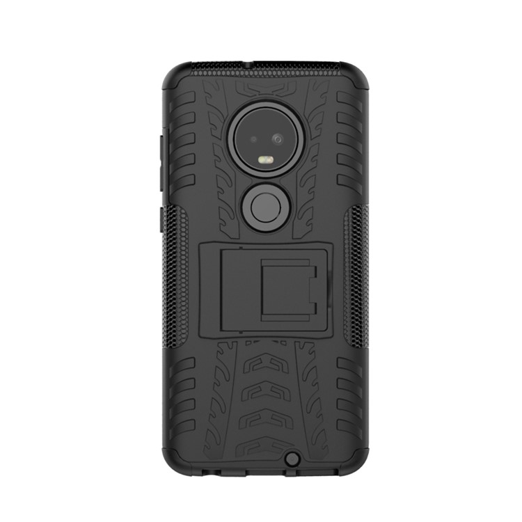 Anti-slip PC + TPU Hybrid Case with Kickstand for Motorola Moto G7 / G7 Plus - Black-2