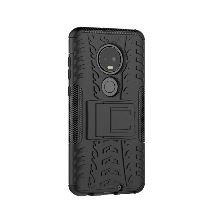 Anti-slip PC + TPU Hybrid Case with Kickstand for Motorola Moto G7 / G7 Plus - Black-4