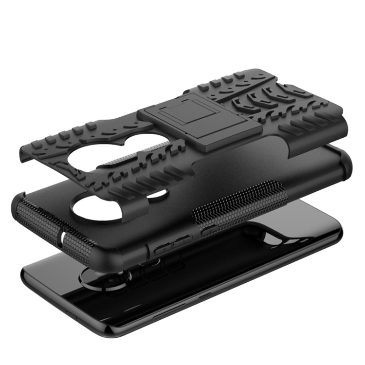 Anti-slip PC + TPU Hybrid Case with Kickstand for Motorola Moto G7 / G7 Plus - Black-5