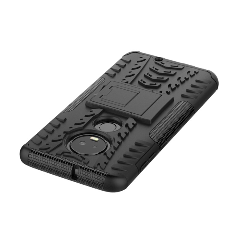 Anti-slip PC + TPU Hybrid Case with Kickstand for Motorola Moto G7 / G7 Plus - Black-6