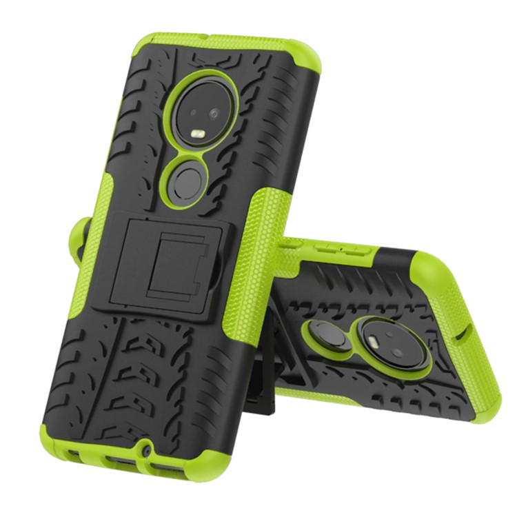 Anti-slip PC + TPU Hybrid Mobile Phone Case with Kickstand for Motorola Moto G7 / G7 Plus - Green-2